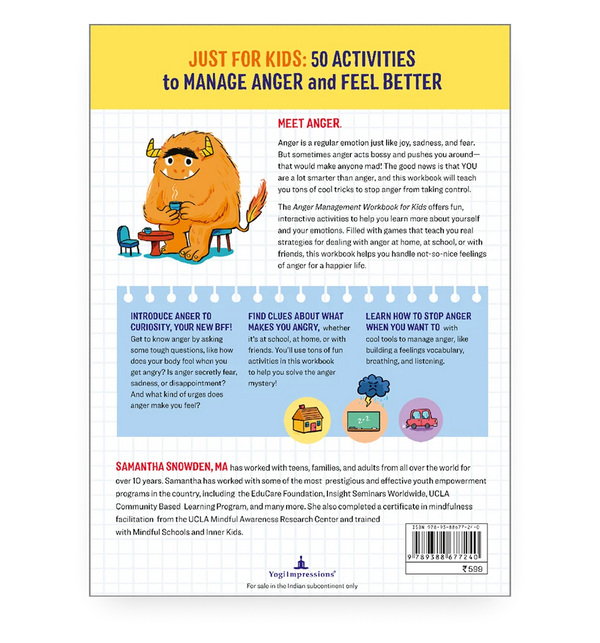 Anger Management Workbook For Kids - Back Cover