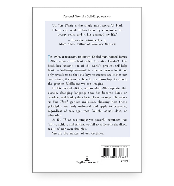 As You Think - Back Cover