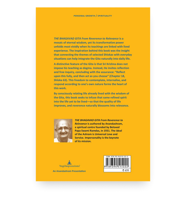 The Bhagavad Gita From Reverence To Relevance - Back Cover