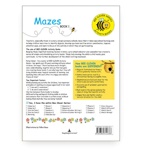 Bee Clever Series - Mazes - Book 1 - Back Cover