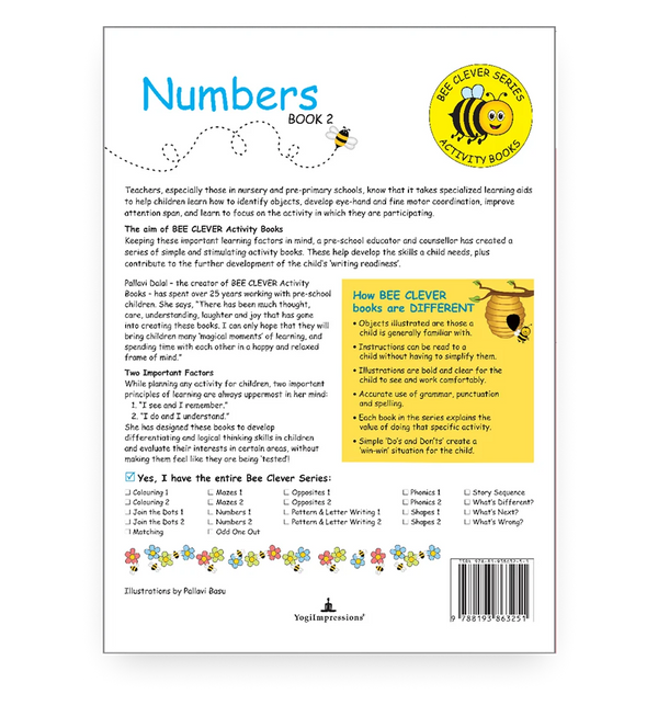 Bee Clever Series - Numbers - Book 2 - Back Cover