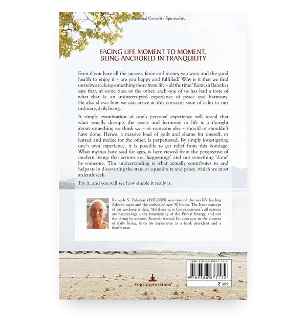 Peace And Harmony In Daily Living - Back Cover