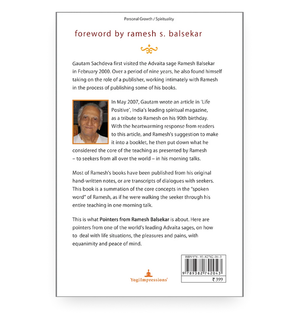 Pointers From Ramesh Balsekar - Back Cover