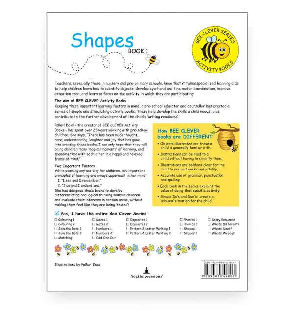 Bee Clever Series - Shapes - Book 1 - Back Cover