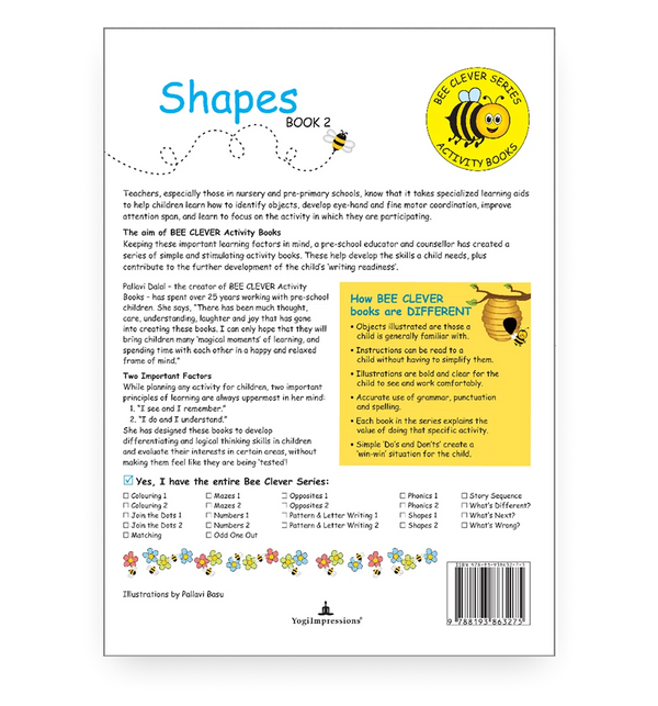 Bee Clever Series - Shapes - Book 2 - Back Cover