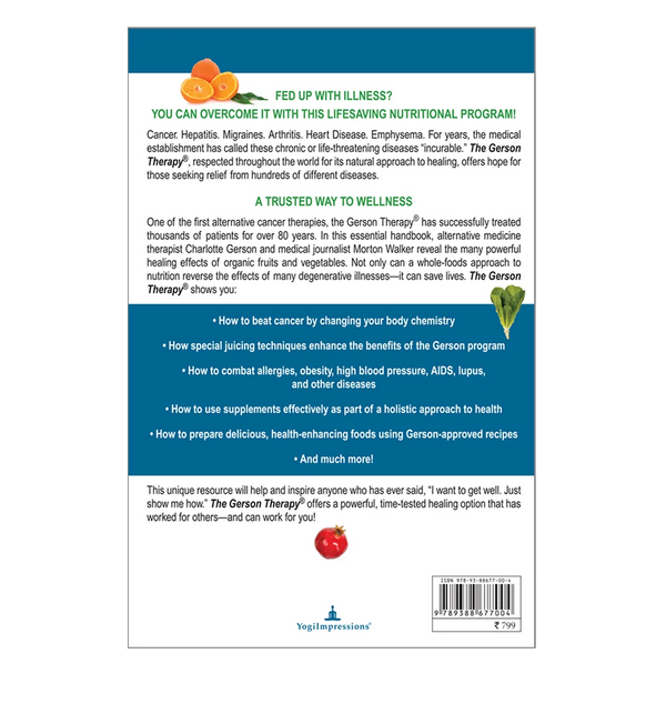The Gerson Therapy - Back Cover