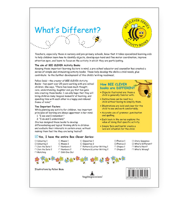 Bee Clever Series - What's Different? - Back Cover